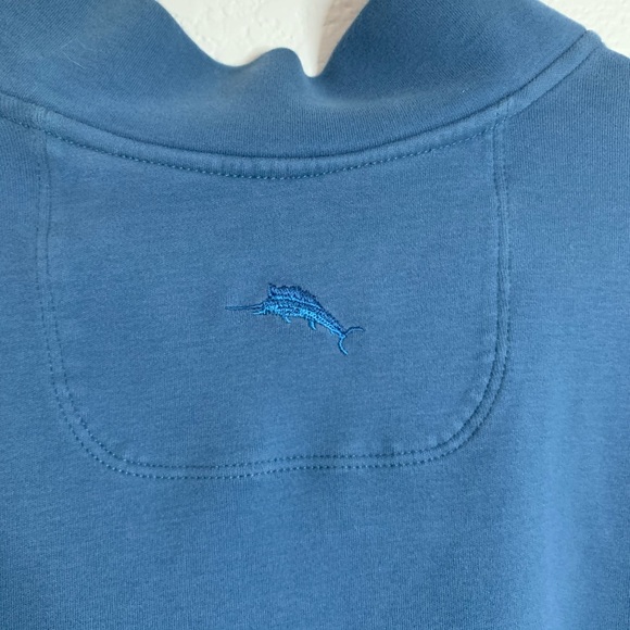 Tommy Bahama blue quarter zip sweater - Picture 5 of 7